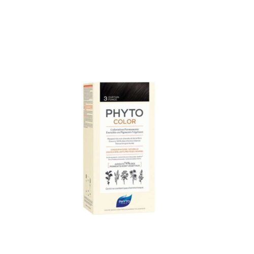 PHYTO Tinte Permanente 3.3 Castaño Oscuro