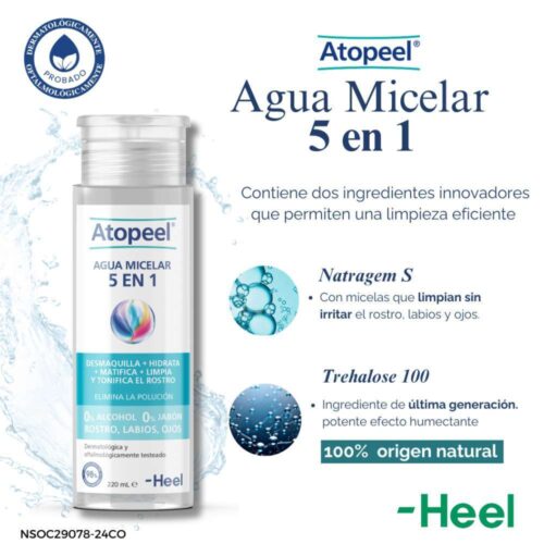 ATOPEEL Agua Micelar 5 En 1 X 220 ml