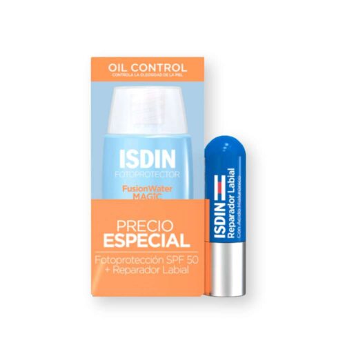 ISDIN Kit Fusion Water Magic 50 Ml + Reparador Labial 4 Gr
