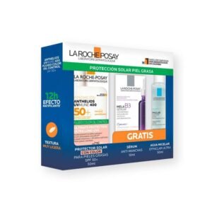 LA ROCHE POSAY Kit Anthelios UVMune 400 Oil Control Fluido Color+Mela B3 Serum 10Ml+Agua Micelar 50Ml